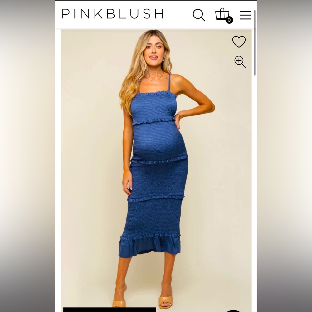 COPY - Pink Blush Blue Fitted Satin Dress. Size S. Worn once!